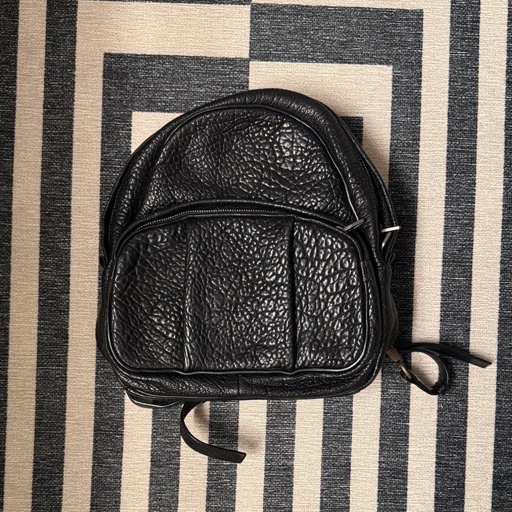 Alexander Wang Black pebbled Leather Dumbo Backpack with dust bag
